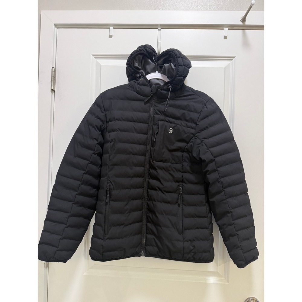 Little Donkey Andy Mens Black Hooded Quilted Puffer Jacket Size Small